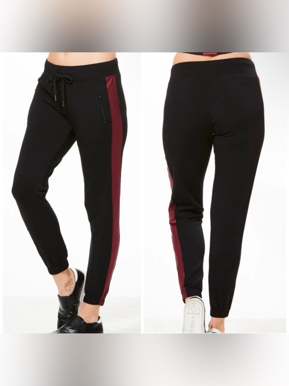 NWT CHICHI Active Zoe Track Jogger - Black/Gray/Silver